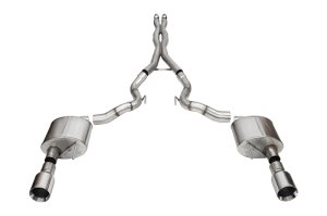 Ford Mustang Performance Exhaust - Dual Rear Exit - CORSA Performance - Cat-Back Xtreme 3.0in with 4.5in Straight Cut Tips - `24-`27 Ford Mustang Performance Exhaust - Dual Rear Exit - CORSA Performance - Cat-Back Xtreme 3.0in with 4.5in Straight Cut Tips - `24-`27
